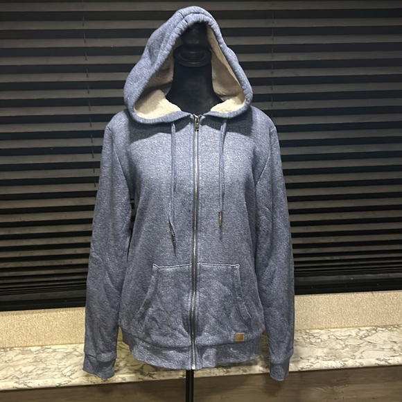 Roxy Women’s Blue Trippin Sherpa Zip Up Hoodie Size XL - Picture 3 of 8